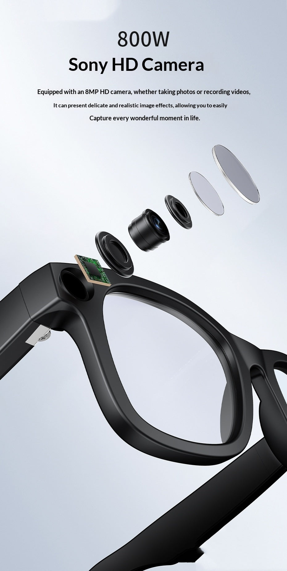 AI-powered 800MP Smart Glasses For Photography