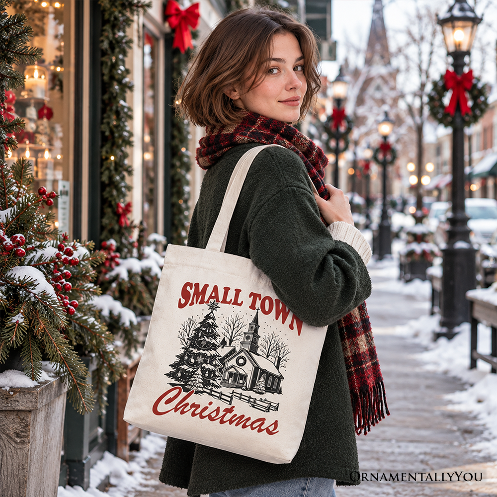 Small Town Christmas Canvas Tote Bag | Brainy Buy